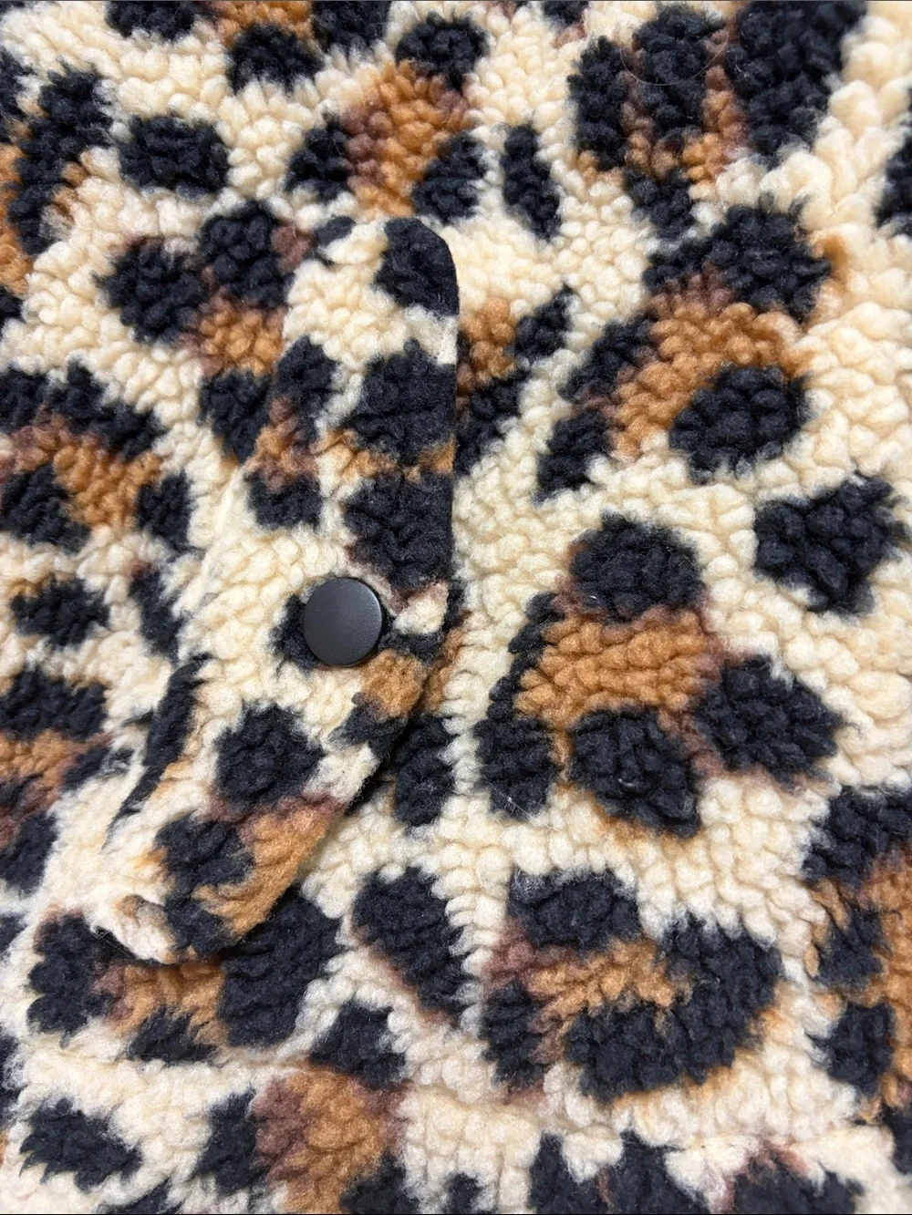 J. Crew Leopard Sherpa Pullover - Brown/Black/Cream